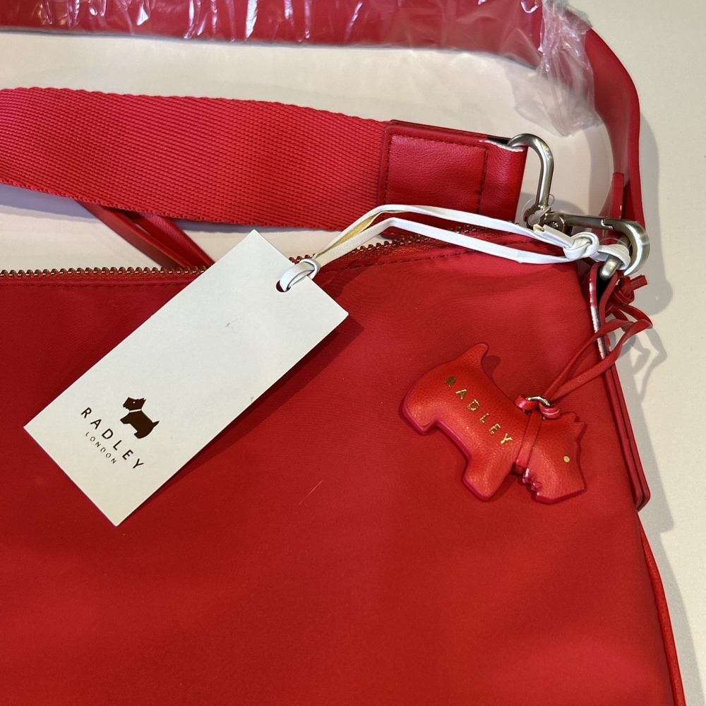 Radley London‎ Large Compartment Crossbody Bag RED Flaw - Picture 5 of 16